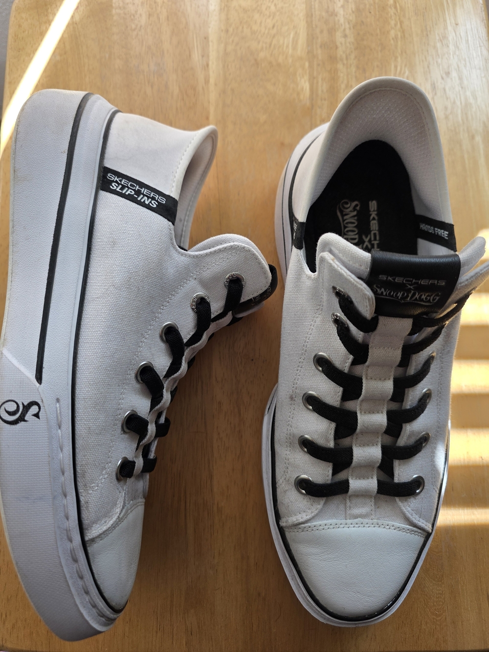 Skechers Slip-Ins White Canvas Low-Top Sneakers